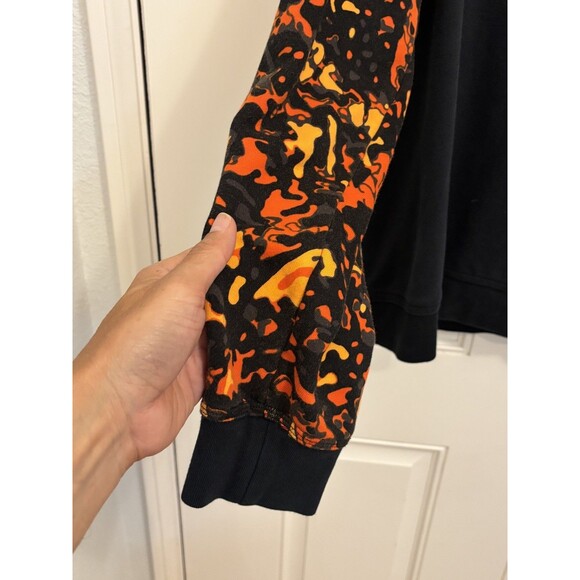 Nike Mens XXL Orange Camo Sleeve Swoosh Pullover Crew Sweatshirt Cotton - Picture 3 of 8